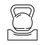 Kettlebell on a mattress icon